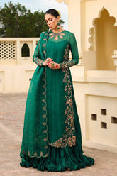 Emerald Enchant – Green Embroidered Formal Ensemble